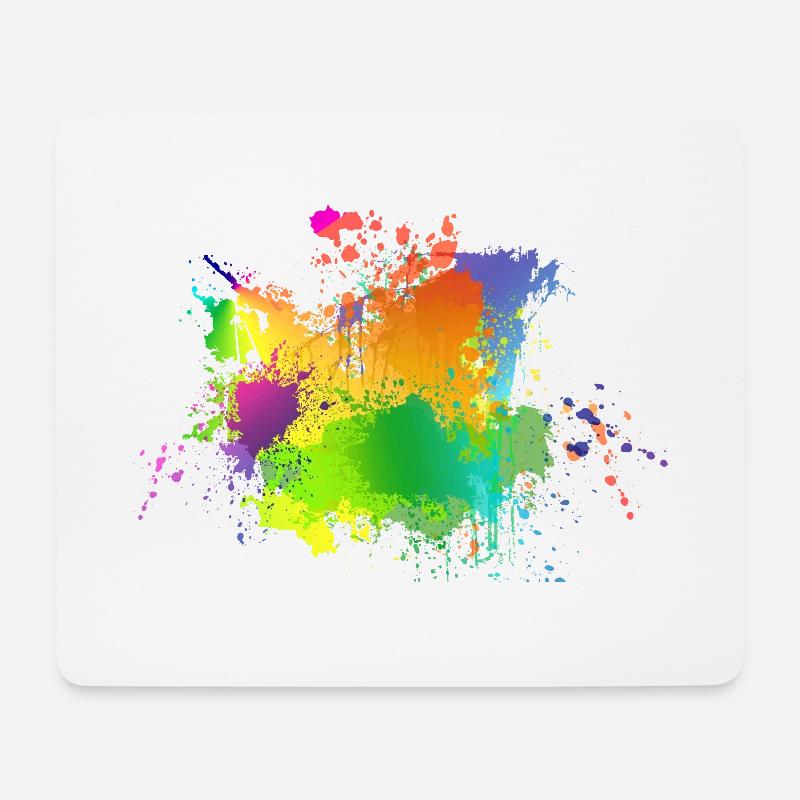 Farbkleckse - Mousepad (Querformat) - Weiß