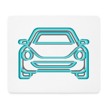 Auto blau - Mousepad (Querformat) - Weiß - Vorne