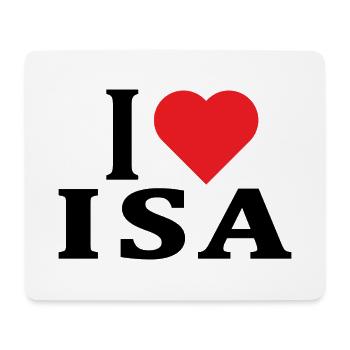 t-shirt I love Isa t-shirt gift idea - Mouse Pad (horizontal) - white - Front