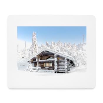 Cabane d’hiver idyllique - Tapis de souris (format paysage) - blanc - Devant