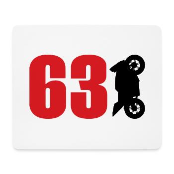 63 Moto Biker Motorsport - Tapis de souris (format paysage) - blanc - Devant
