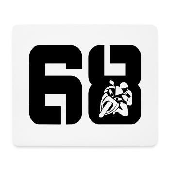 68 Motorcycle Biker - Mouse Pad (horizontal) - white - Front