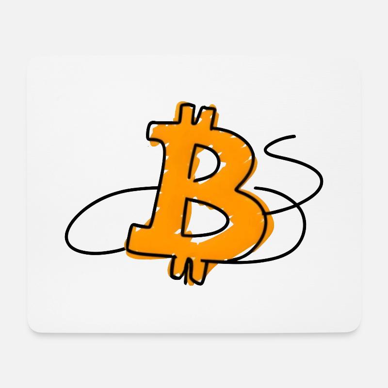 Bitcoin Minimalist Logo - Mouse Pad (horizontal) - white