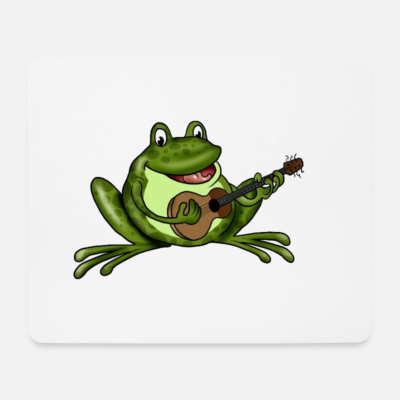 Grenouille avec guitare - Tapis de souris (format paysage) - blanc