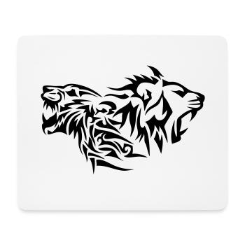 Tribal Lion Tattoo Zeichnung 1 29 - Mousepad (Querformat) - Weiß - Vorne