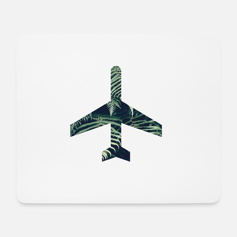Green Airplane - Mousepad (Querformat) - Weiß