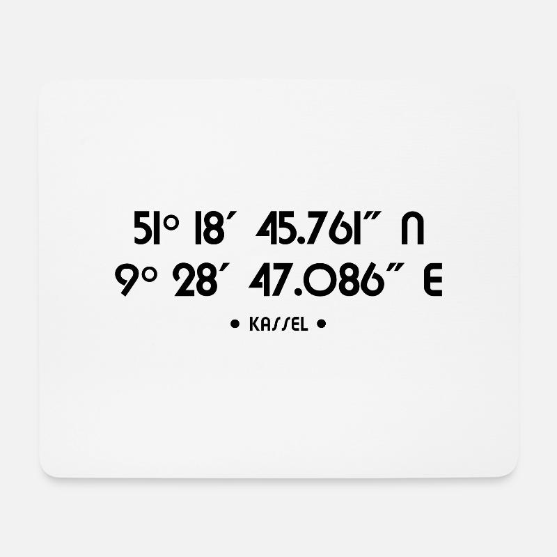 Coordonnées KASSEL - Hessen - Hessenland - Tapis de souris (format paysage) - blanc
