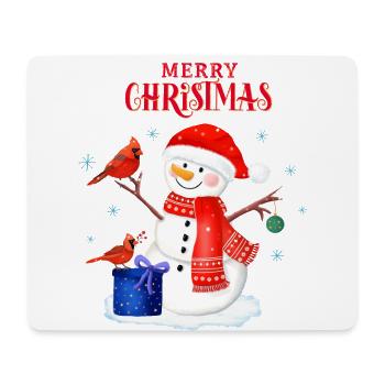 Snowman wishes Merry Christmas - Mousepad (Querformat) - Weiß - Vorne