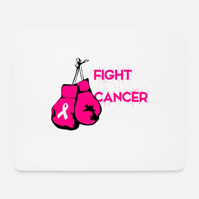 Fight Cancer Handschuh Rosa Pink Schleife - Mousepad (Querformat) - Weiß