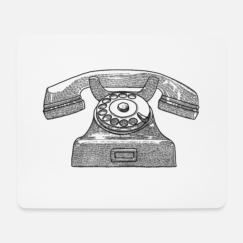 Vintage Telefon - Mousepad (Querformat) - Weiß