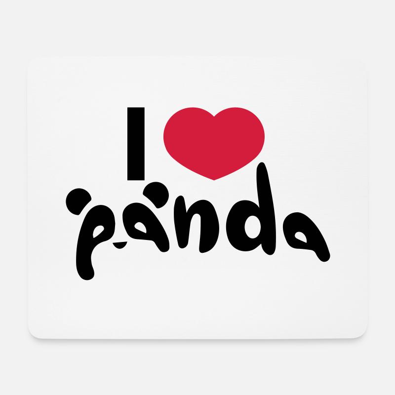 Ich liebe Panda - Mousepad (Querformat) - Weiß