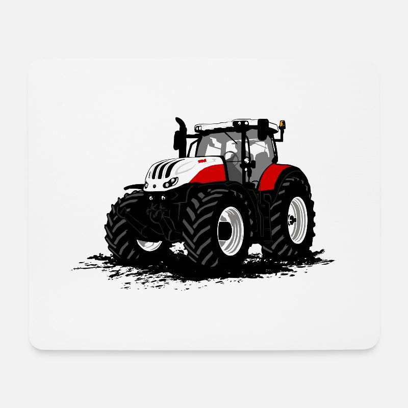 Traktor - Schlepper - Landwirt - Bauer - Mousepad (Querformat) - Weiß