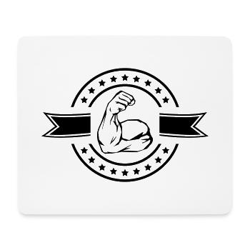muscles bras biceps logo - Tapis de souris (format paysage) - blanc - Devant