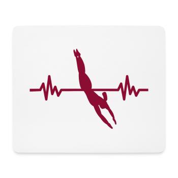 Heartbeat Swimmer - Diver Water Sports Athlete - Mouse Pad (horizontal) - white - Front