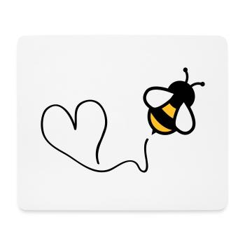 bee heart - Mousepad (Querformat) - Weiß - Vorne