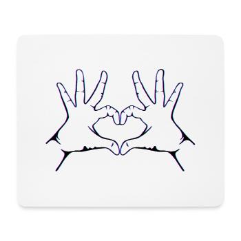 Hand Herz Geste Handherz geste Hand Herzgeste - Mousepad (Querformat) - Weiß - Vorne