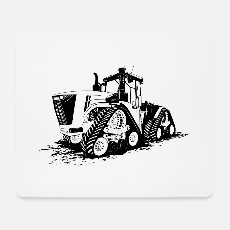 Traktor - Raupentraktor - Kettentraktor Schlepper - Mousepad (Querformat) - Weiß