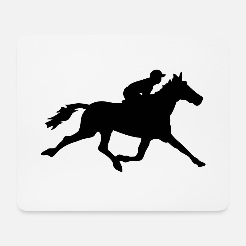 horse racing horse - Mouse Pad (horizontal) - white