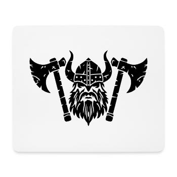 Wikinger Kopf mit Helm und Axt - Mousepad (Querformat) - Weiß - Vorne