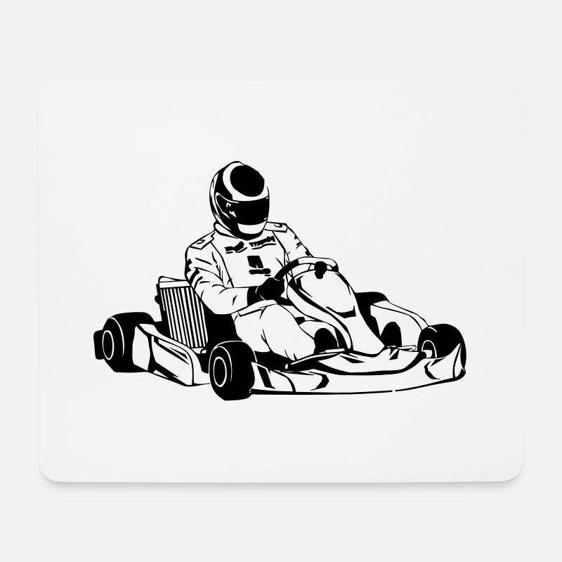 GoKart - Kart - Kartsport - Rennkart - Mousepad (Querformat) - Weiß