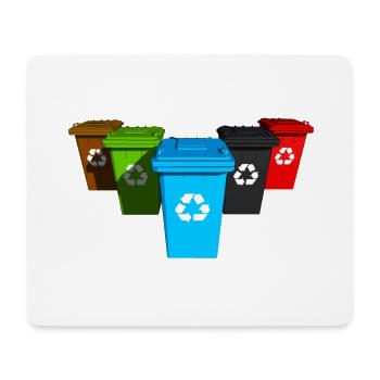 Recycling Mülltrennung Mülltone Abfallwirtschaft - Mousepad (Querformat) - Weiß - Vorne