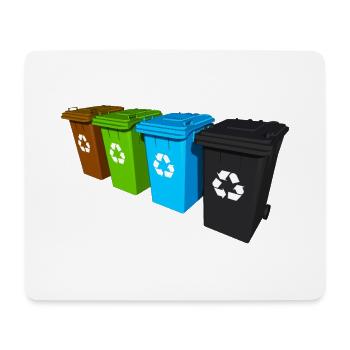 Recycling Mülltrennung Mülltone Abfallwirtschaft - Mousepad (Querformat) - Weiß - Vorne