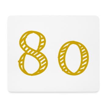 80. 80 YEARS. 80th ANNIVERSARY. 80TH BIRTHDAY. - Mouse Pad (horizontal) - white - Front