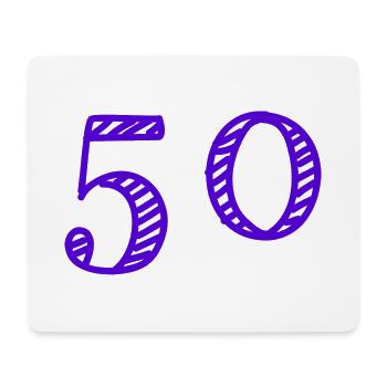50. 50 ANS. 50e ANNIVERSAIRE. ANNIVERSAIRE 50 ANS. - Tapis de souris (format paysage) - blanc - Devant