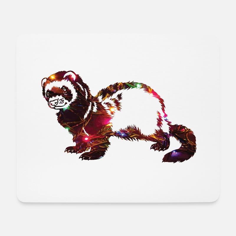 Marder mit buntem Muster - Mousepad (Querformat) - Weiß