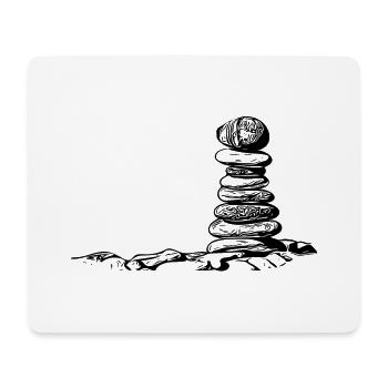 Meditation Yoga Steine in perfekter Balance - Mousepad (Querformat) - Weiß - Vorne