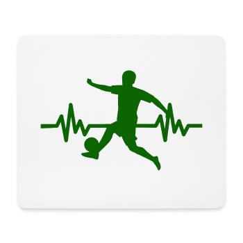 Herzschlag - Football / Sportverein Kicker Fußball - Tapis de souris (format paysage) - blanc - Devant