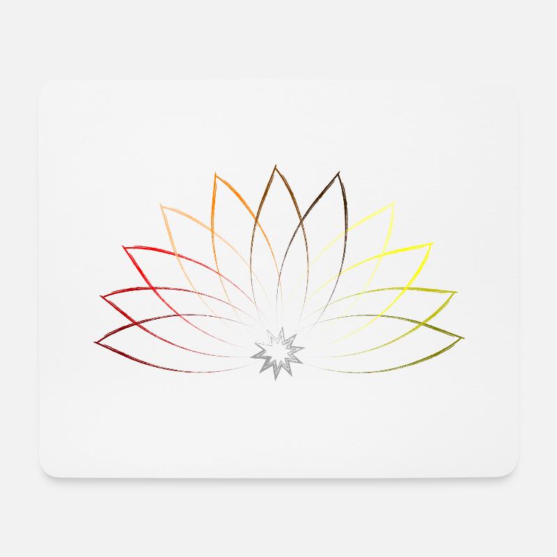 Farbenfrohe Lotusblume - Meditation Zen - Mousepad (Querformat) - Weiß
