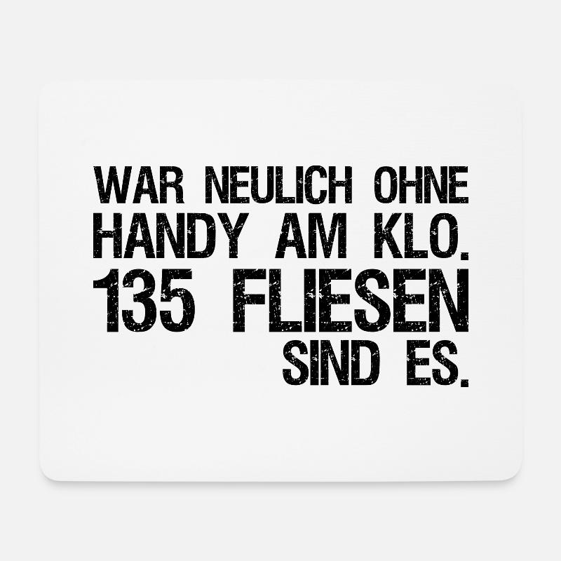 Handy süchtig Smartphone Klo WC - Mousepad (Querformat) - Weiß