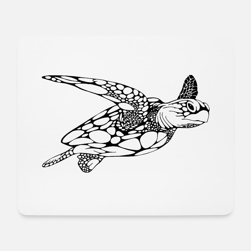Schildkröte Taucher Tauchen Geschenkidee - Mousepad (Querformat) - Weiß