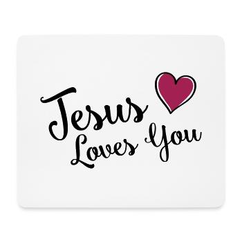 jesus loves you heart - Mouse Pad (horizontal) - white - Front