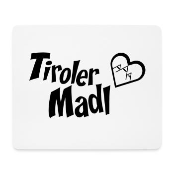 Sommer Tiroler Madl Berg Herz Wanderer Shirt - Mousepad (Querformat) - Weiß - Vorne