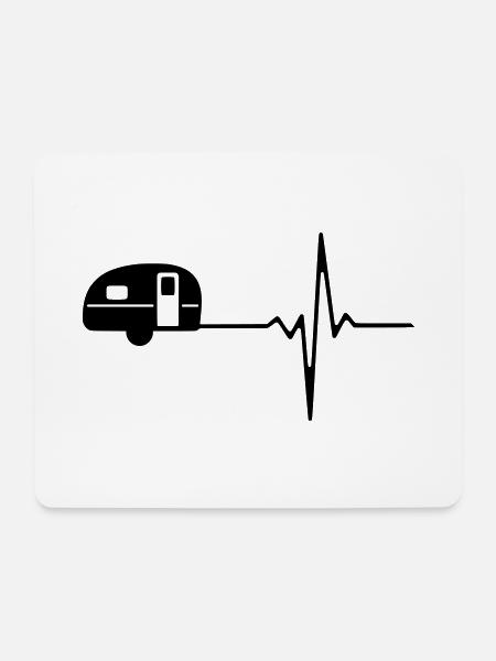 Camper Heartbeat - Mousepad (Querformat) - Weiß