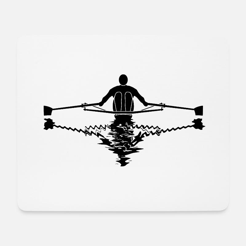 Rudern - Mousepad (Querformat) - Weiß