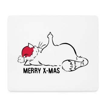 Katze Nö Nein Nope Mittelfinger Weihnachten - Mousepad (Querformat) - Weiß - Vorne