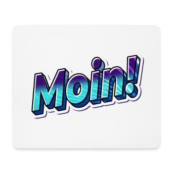 Moin! Sticker Blau - Mousepad (Querformat) - Weiß - Vorne