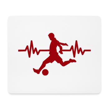 Herzschlag - Football / Sportverein Kicker Fußball - Tapis de souris (format paysage) - blanc - Devant
