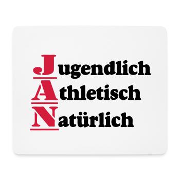 Jan , Vorname,Namensschild,Name,Fun Shirt (25) - Mousepad (Querformat) - Weiß - Vorne