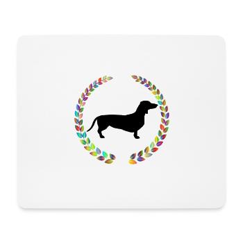 Dackel mit Kranz - Mousepad (Querformat) - Weiß - Vorne