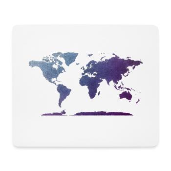 Detaillierte Weltkarte als Tshirt Design PolyWorld - Mousepad (Querformat) - Weiß - Vorne