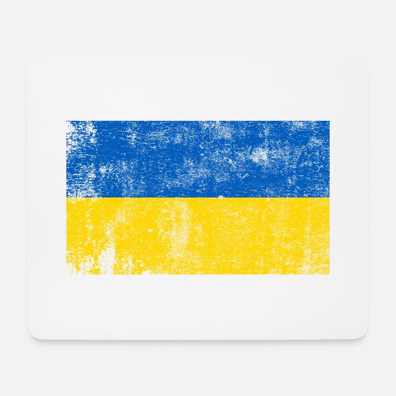 Ukraine Flag Flag Grunge Retro Vintage - Mouse Pad (horizontal) - white