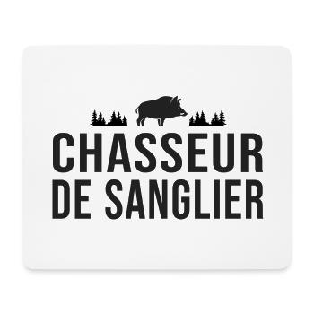 chasseur de sanglier cadeau cool chasse - Tapis de souris (format paysage) - blanc - Devant