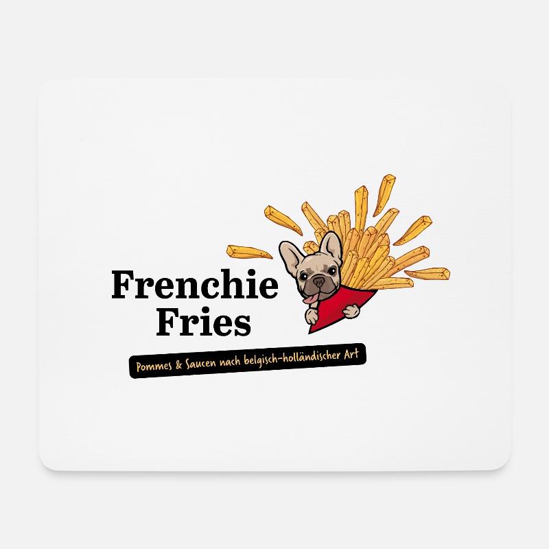 Frenchie Fries - Mousepad (Querformat) - Weiß