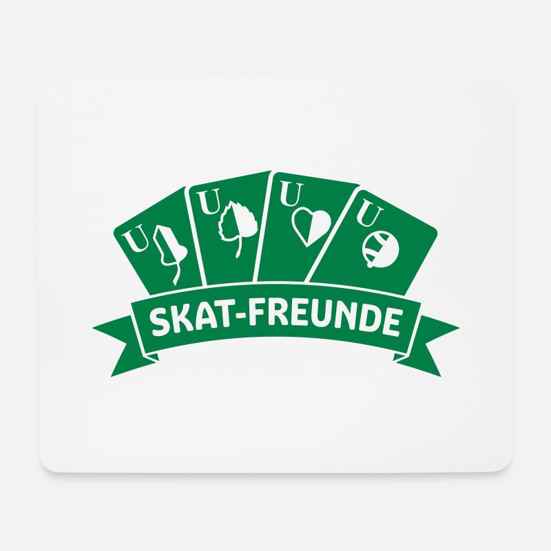 Skat-Freunde grün - Mousepad (Querformat) - Weiß
