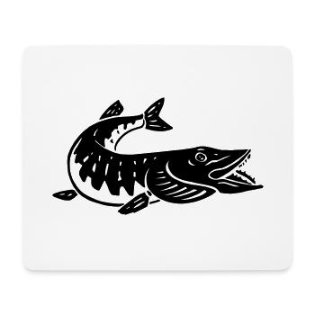 LetzterWurf Hecht Anglershirt, Angeln, Geschenk - Mousepad (Querformat) - Weiß - Vorne