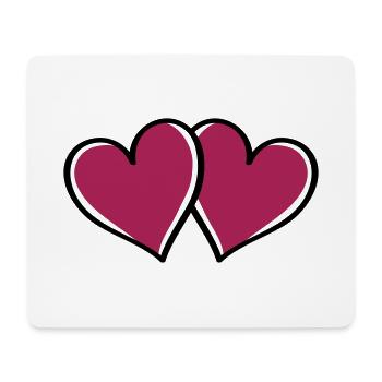 coeurs amour - Tapis de souris (format paysage) - blanc - Devant